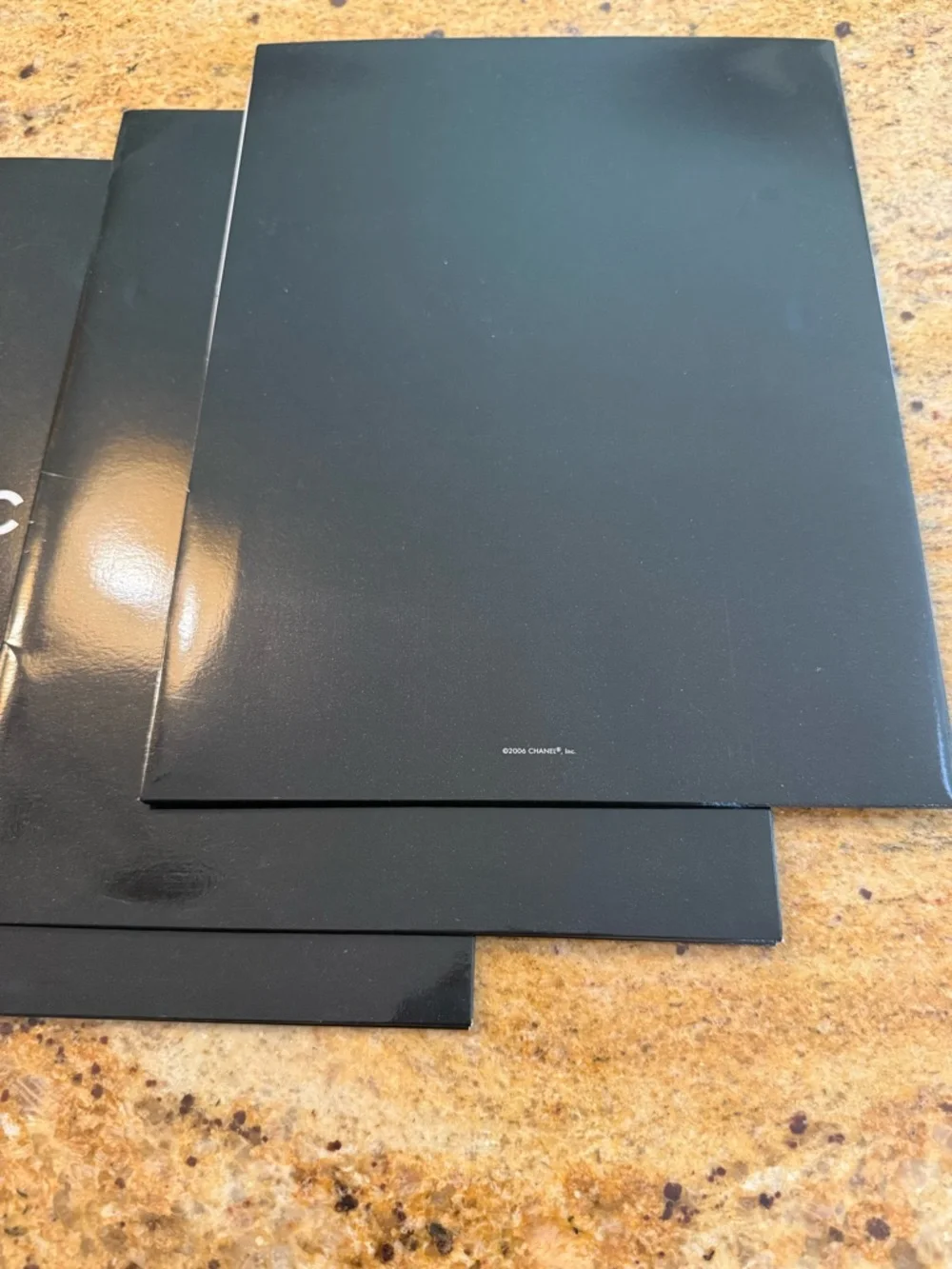 CHANEL Black and White Logo Folder Set of 3
